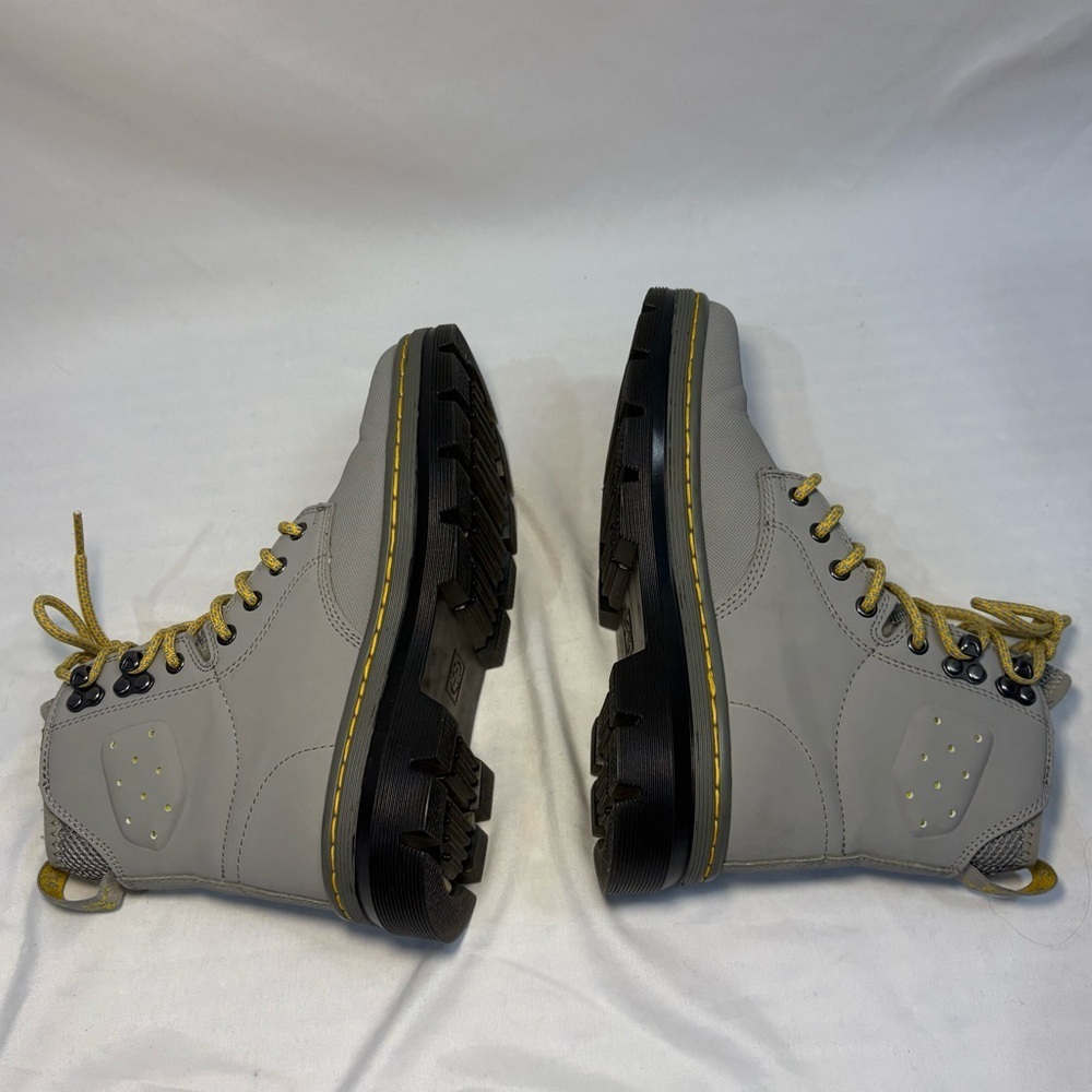 Dr. Martens Quinton Ajax Leather Gray Combat Moto Boots Synthetic Nubuck Women 5 - Picture 5 of 10